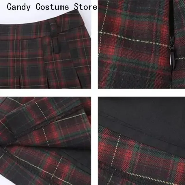 Women's Preppy Style Low Waistpleated Skirts, Preppy Style, Casual, Students, Vintage, Literary, Plaid, Knee-Length, Korean