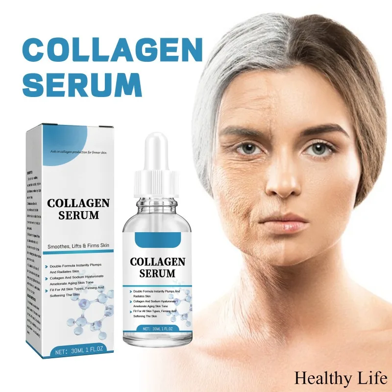 Women Collagen Serum Hyaluronic Acid Moisturizing Essence Anti-wrinkle Whitening Serum Face Skin Lifting Firming Products Korean