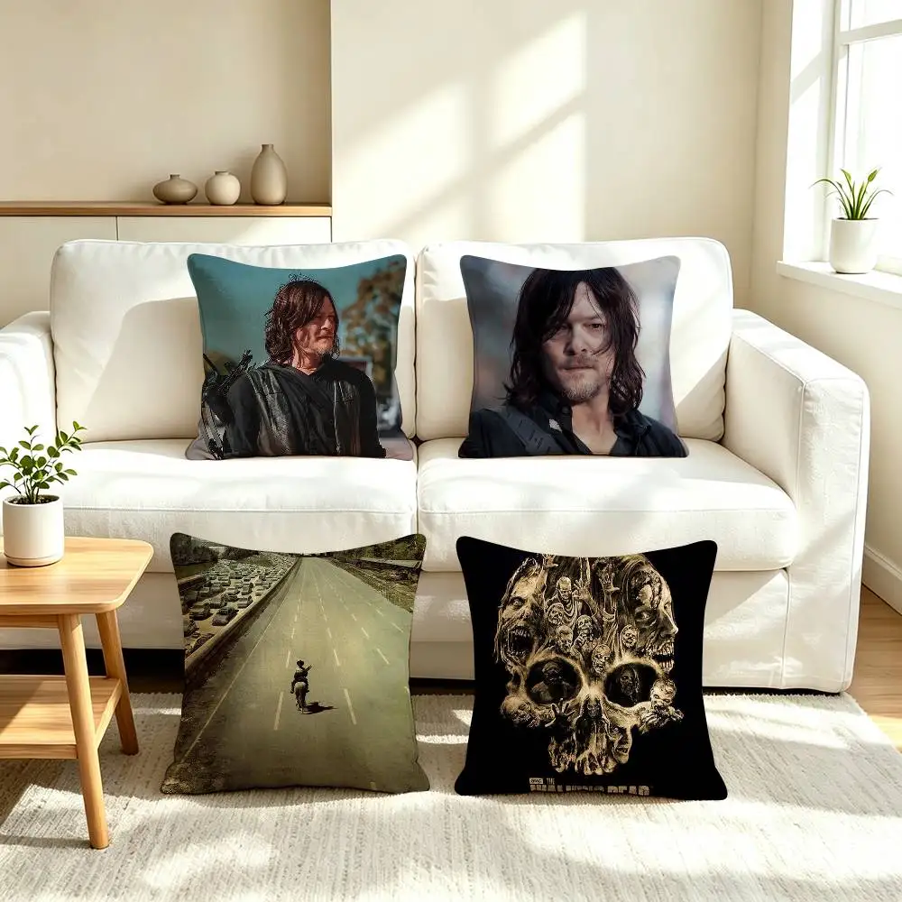 T-The Walking Dead Daryl Dixon  Pillow Case Square Double-Sided Sofa Cushion Cover Bedroom Bedside Pillow