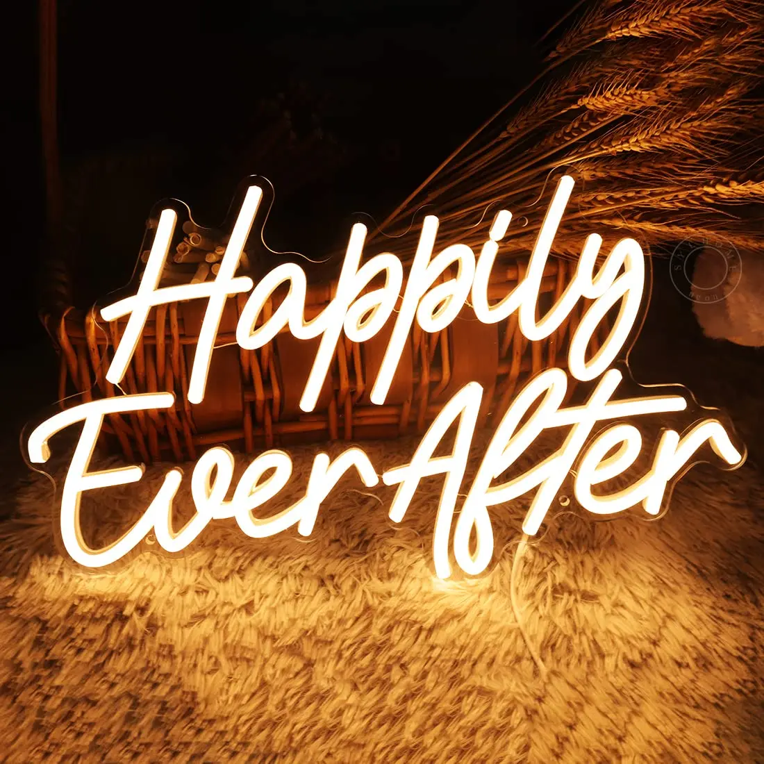 Happily Ever After LED Neon Wedding Party Birthday Neon Art Wall Sign Decor USB Bedroom Home Pub Decor Valentine's Day Gifts