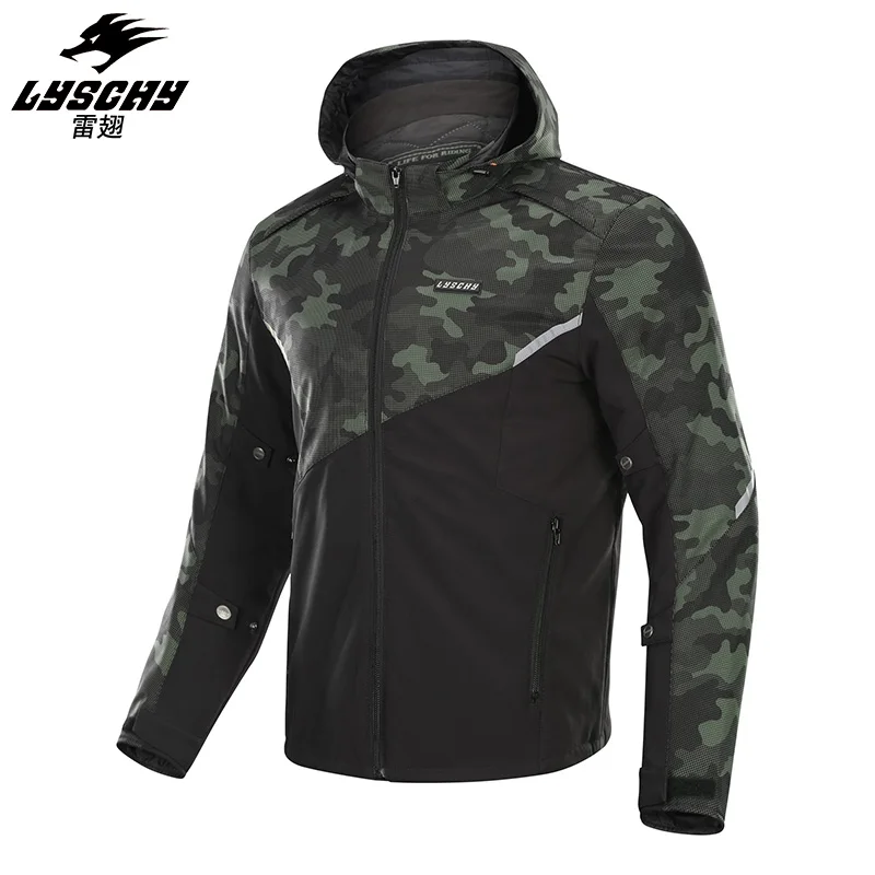 LYSCHY LY-809 Camouflage Motorcycle Riding Jacket CE2 Protector Rainproof Waterproof Windproof Motorcycle Riding Suit Jacket