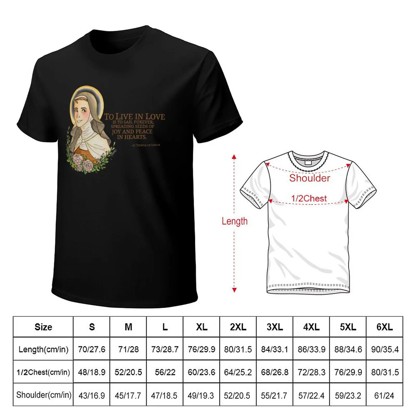 St. Therese of the Child Jesus T-Shirt plain shirts graphic tee Men's cotton t-shirt