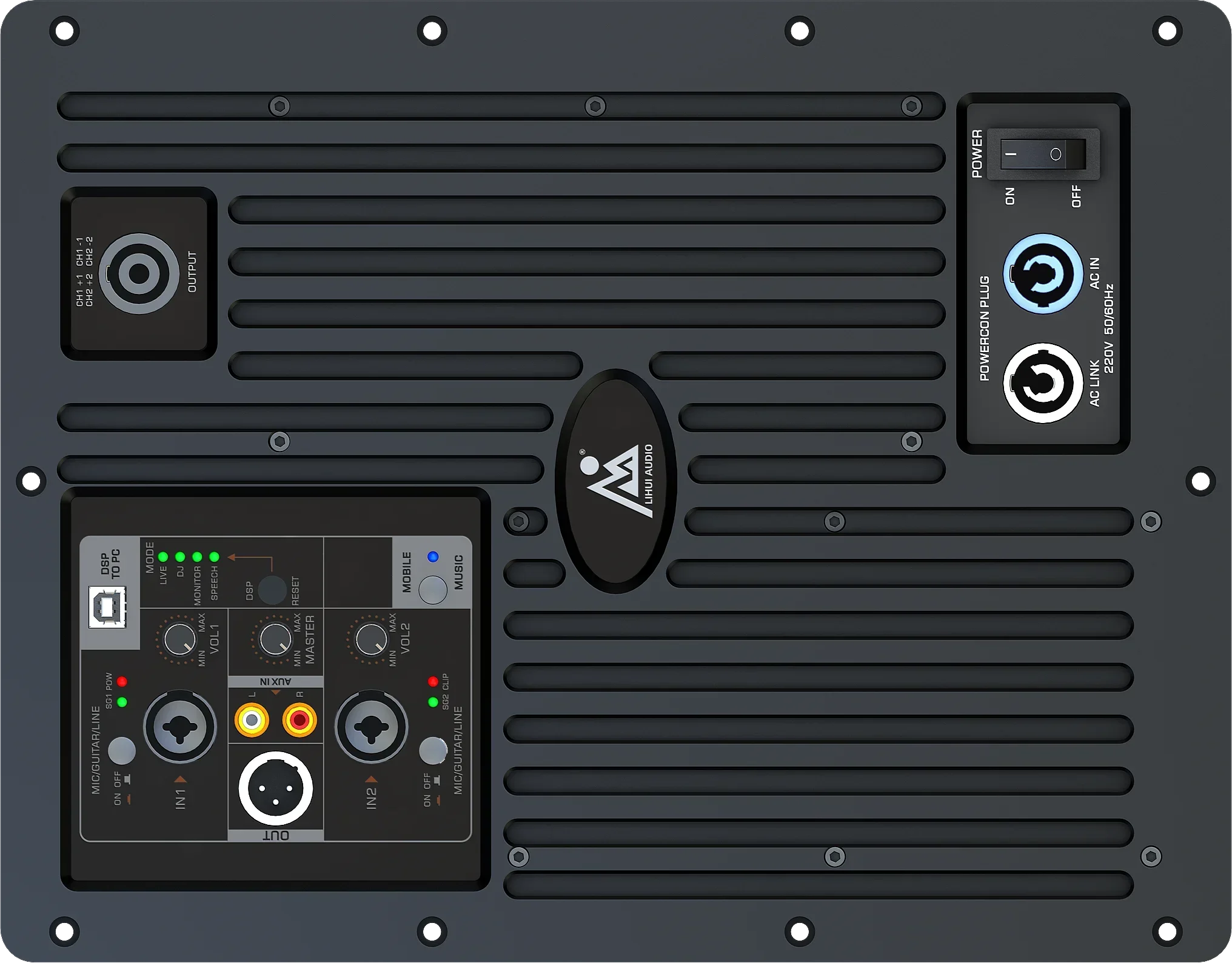 Klasse D Audio Actieve subwoofer Luidsprekerversterkermodule Dsp Line Array 3-kanaals luidsprekermodule