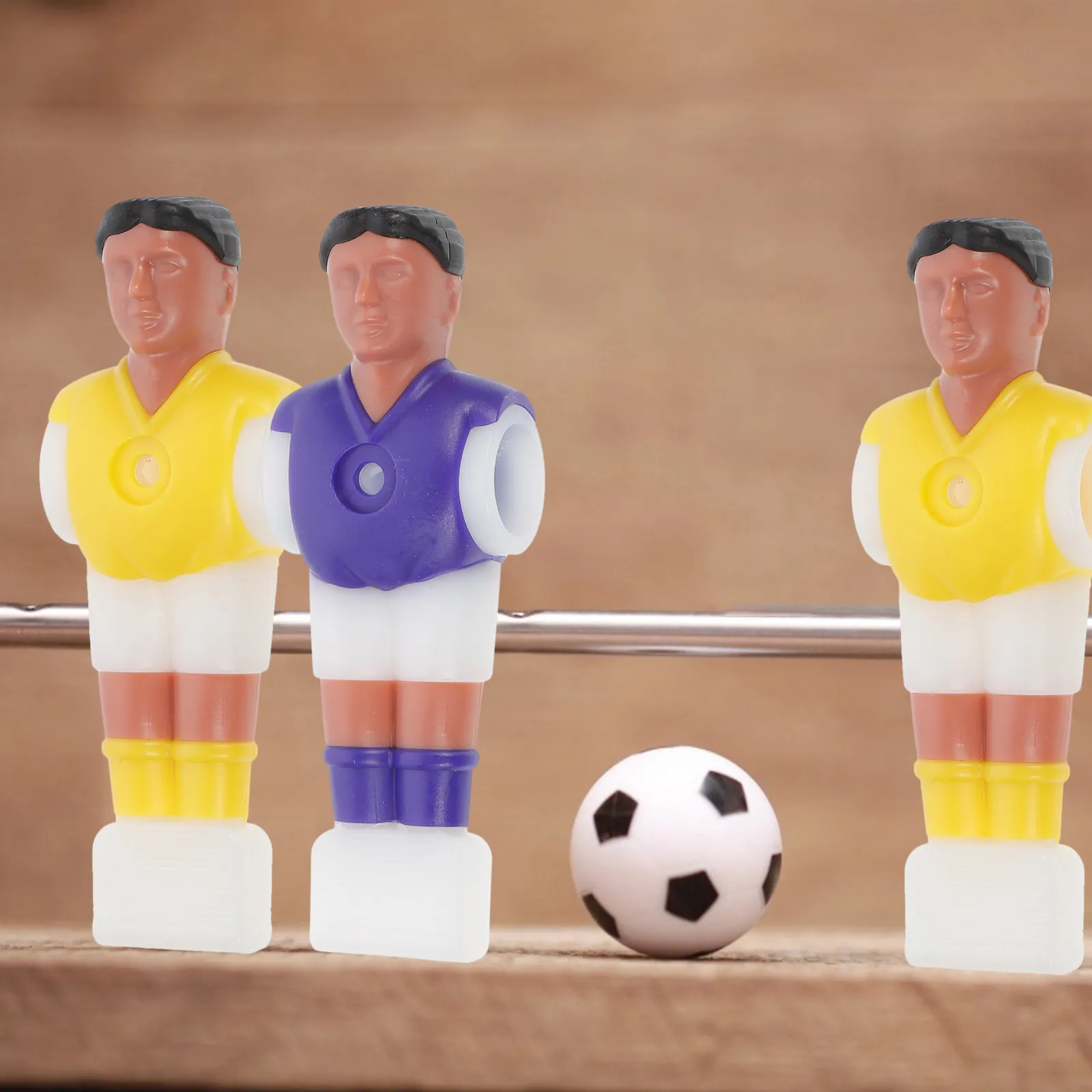 

4Pcs Standard Size Table Football Men Tournament Style Foosball Player Replacement Parts Yellow Purple Tabletop Football Player