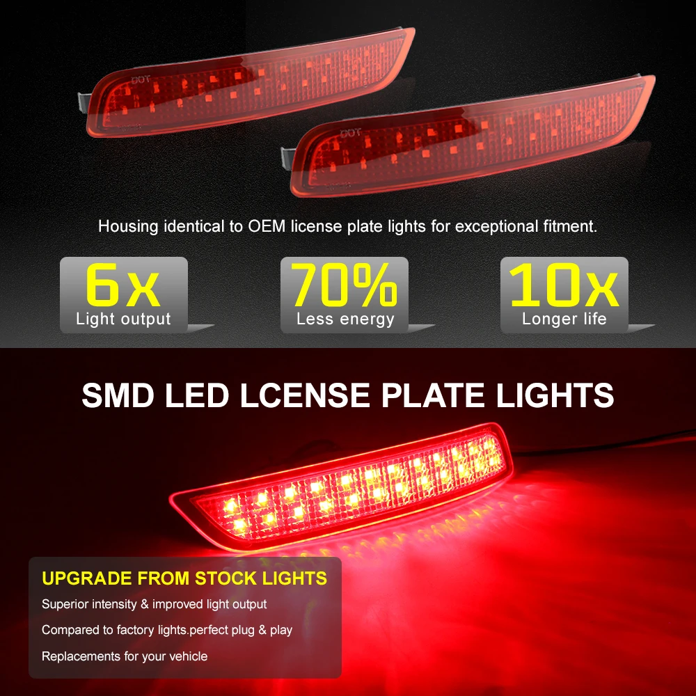 LED rear bumper reflecter Light tail brake stop light for BMW X5 F15 M sport 2014 2015 2016 2017 2018 #63147847591 Accessories