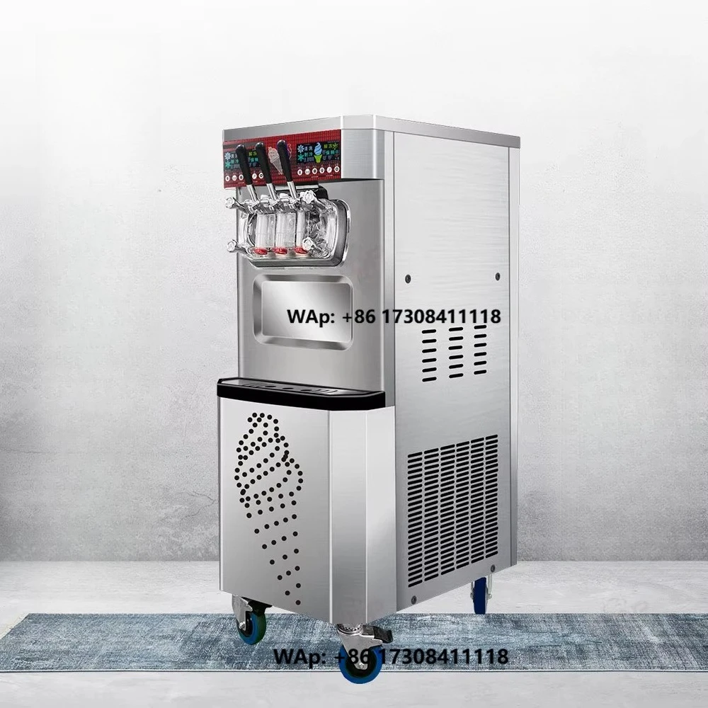 Dual compressor/pre-cooling function/commercial desktop three-flavor ice cream machine with air pump