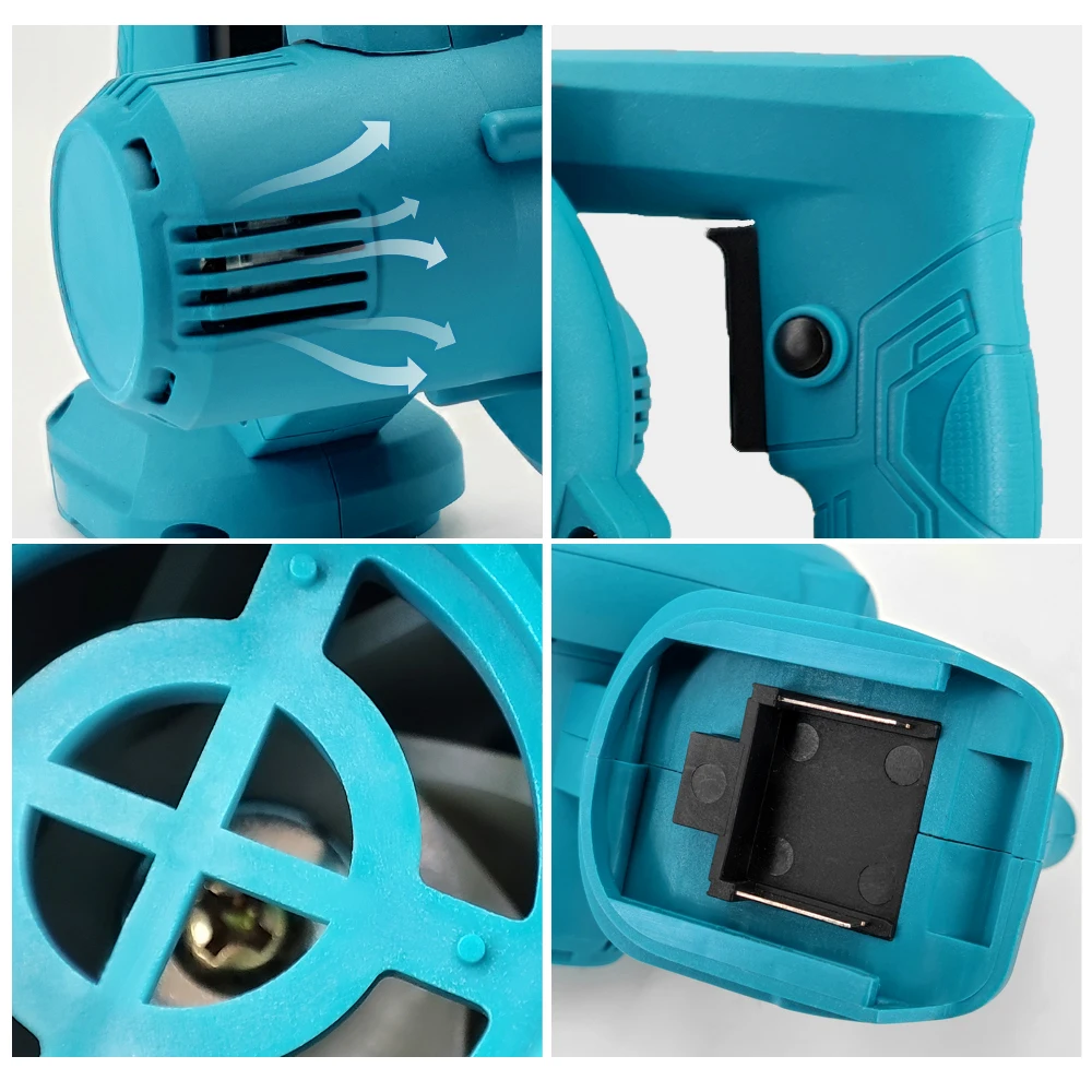 Battery Cordless Electric Air Blower Vacuum Cleannig Blower Suction Leaf Blower Dust Cleaner Power Tool for Makita 18V Battery