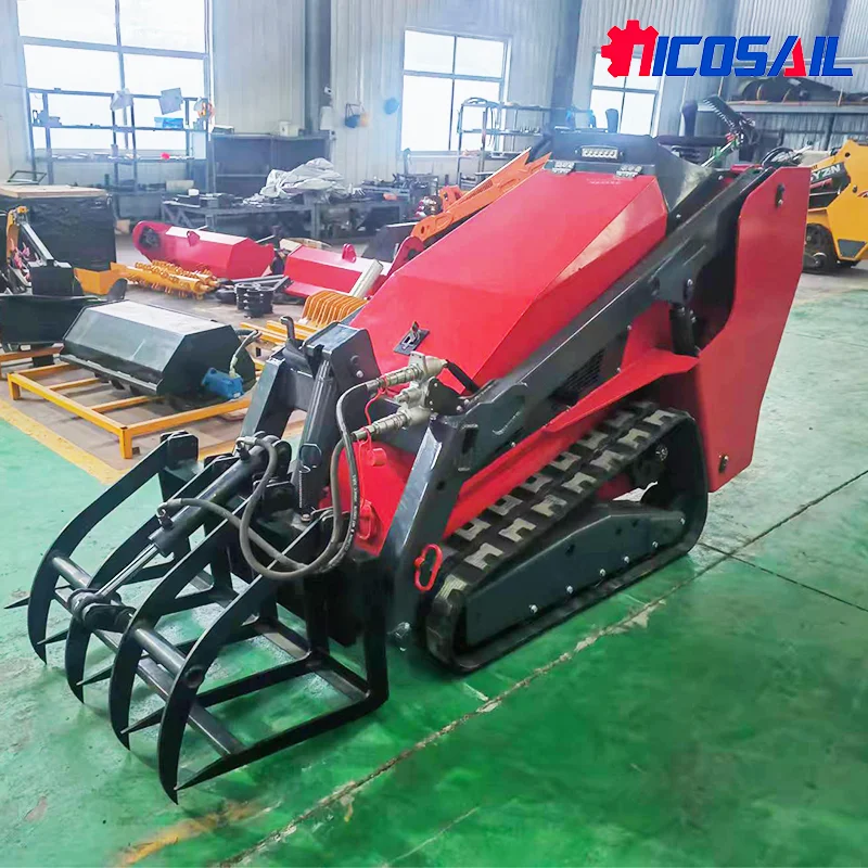 محرك كوبوتا 25 حصان ديزل هيدروليكي صغير جرافة انزلاقية التوجيه مع مرفق مولشر الغابات #3