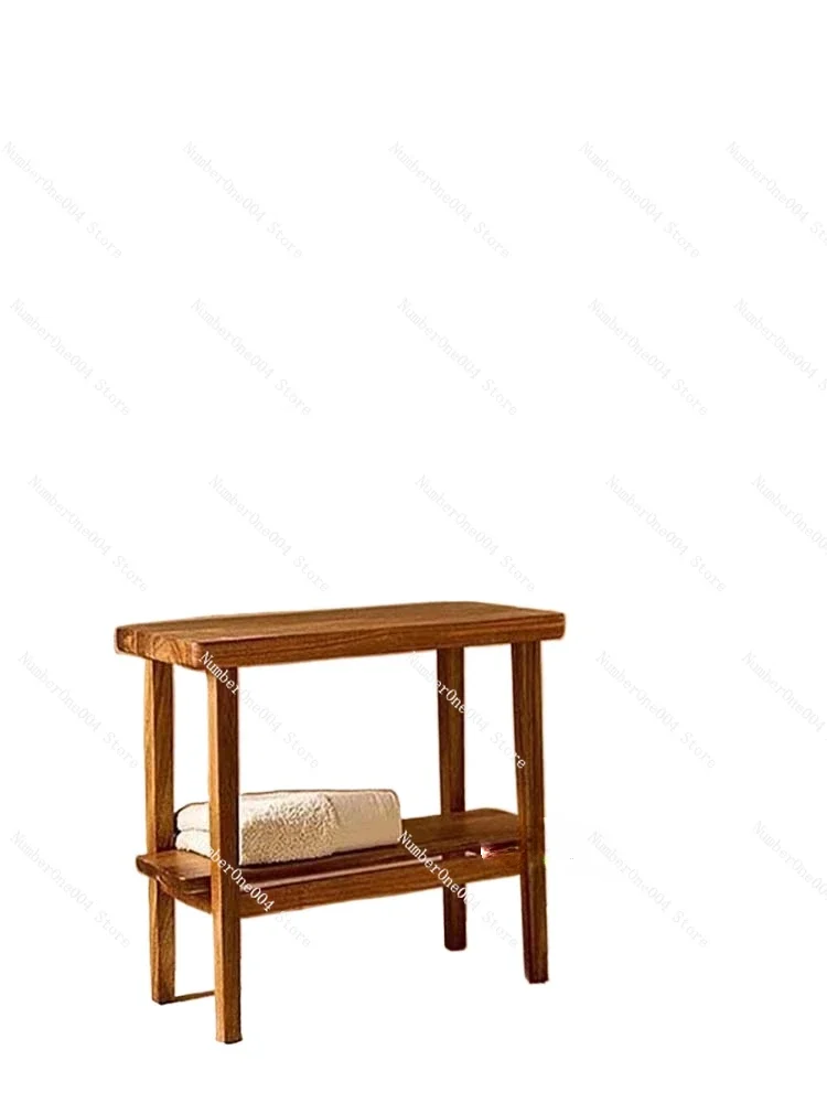 Applicable to Bench Solid wood Double bench Vintage acacia wood bathroom floor rack