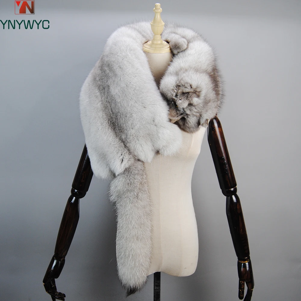 

Hot Luxury Women Winter Real Natural Whole Fox Fur Neck Collar Warm Soft Genuine Real Fox Fur Scarf Brand Real Fox Fur Scarves