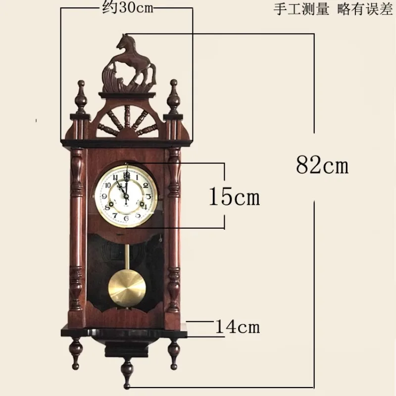 Retro Retro Machinery North Star Pure Copper Movement Large Wall Clock Old Wind-up Clock Feng Shui Town House Clock