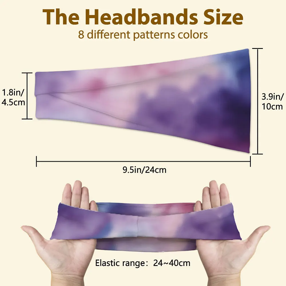 8pc Tie Dye Headbands Set for Women 4