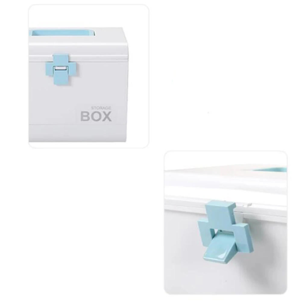 

Medicine Storage Box Organizer First Aid Kit Family Pack Container Medication Case