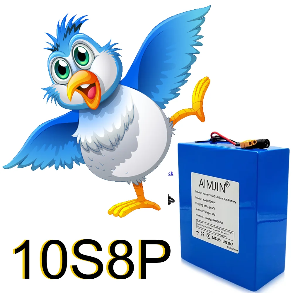 

10S8P A-class battery pack 36V 30Ah 18650 lithium built-in BMS, 1500W high-power for various energy storage backup