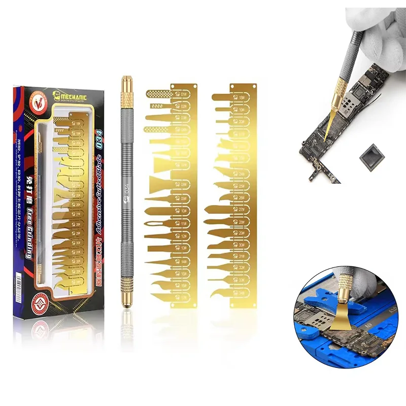 MECHANIC 034 Non-Slip Metal Scalpel Knife Kit Cutter Engraving Craft Carving Knives 34 Blades Phone PCB Stencil Repair Hand Tool
