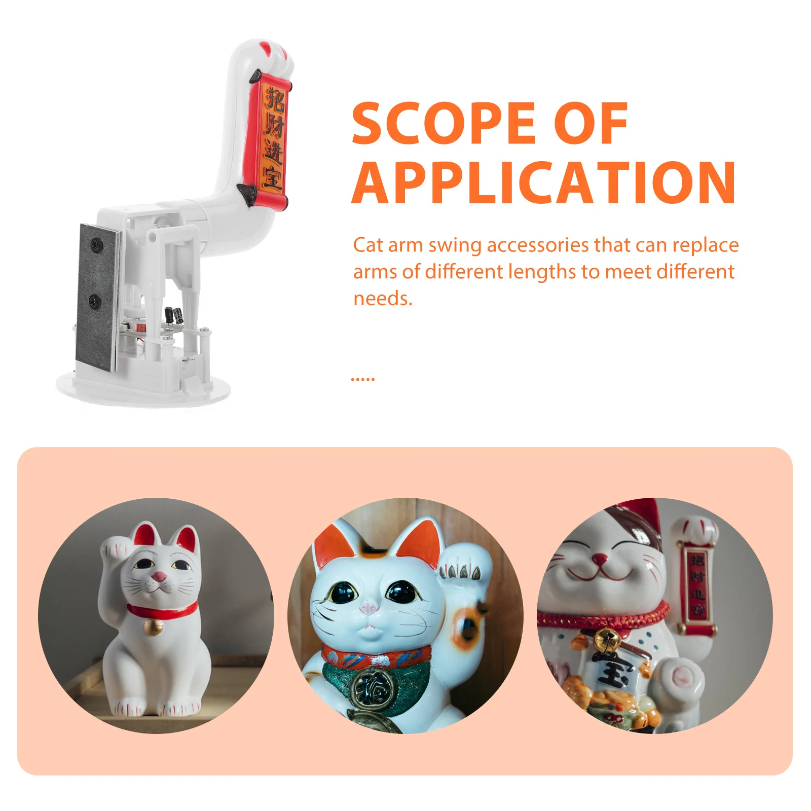 

Lucky Cat Waving Arm Fortune Cat Movement Accessory Compact Design Moderate Swinging Frequency Home Office Decor