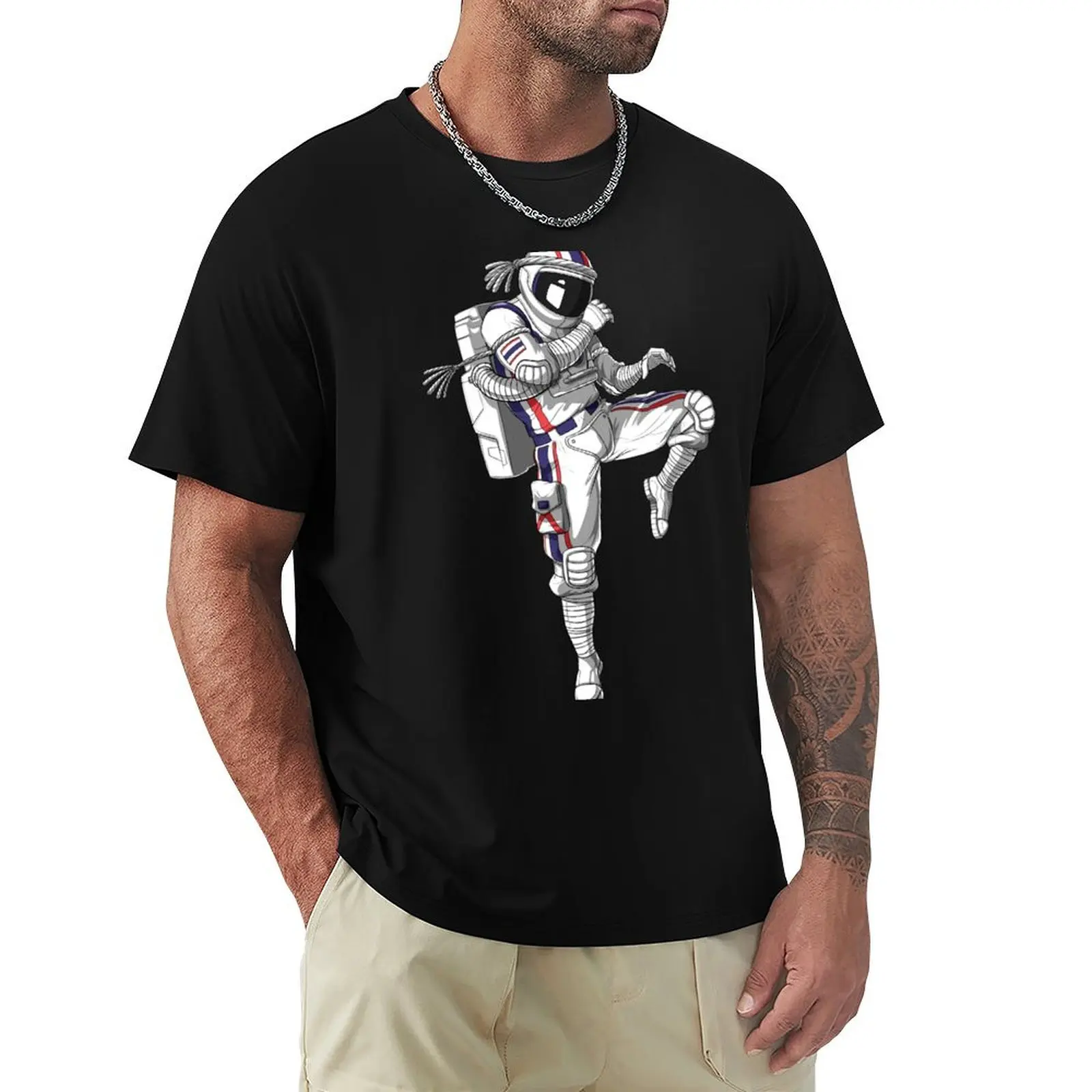 Muay Thai Astronaut T-Shirt Aesthetic clothing rapper graphic tees mens designer clothes