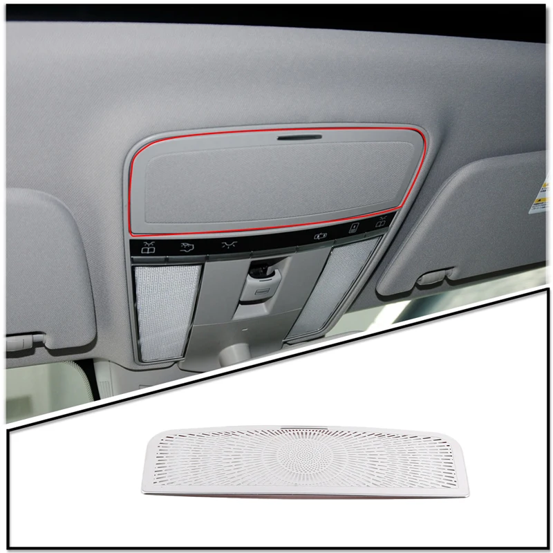 

Stainless Car Front Reading Lamp Net Cover Trim Decoration For Mercedes Benz S Class W221 2008-2013 Glasses Case Panel Accessory