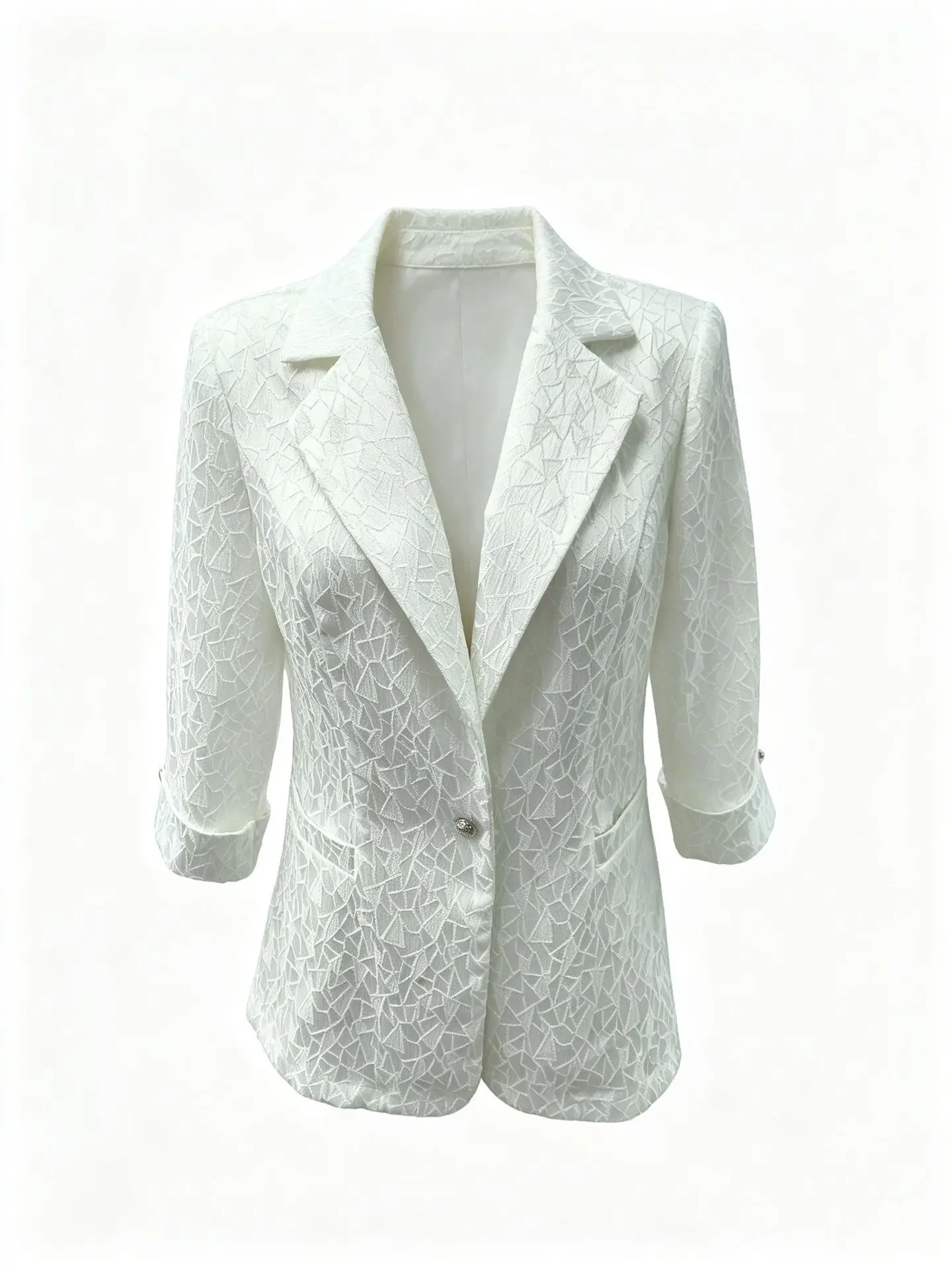 New style women's white design sense small niche casual slim fit commuting suit jacket