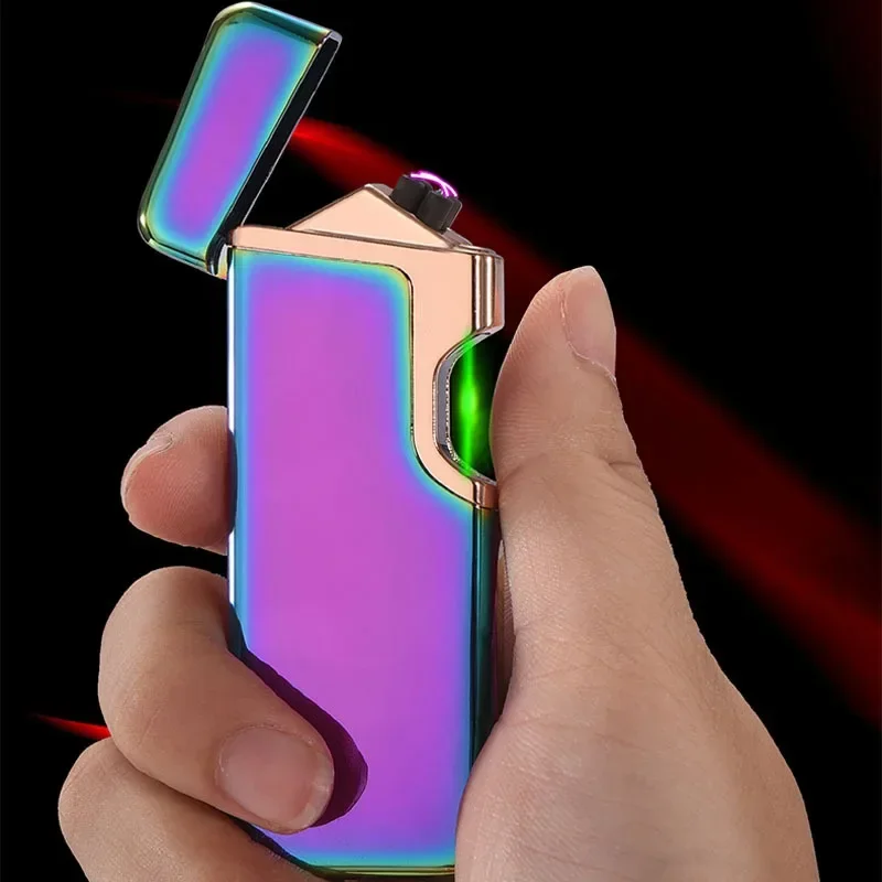 Black Technology USB Lighter Finger Laser Induction Ignition Metal Plasma Dual ARC Lighter Men Gifts Smoking Accessories