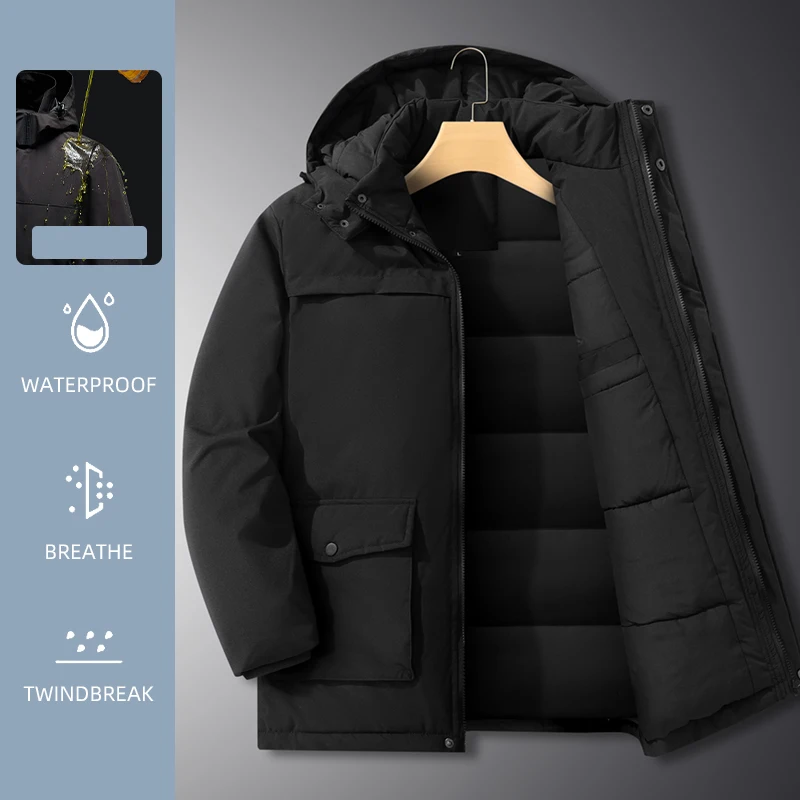 

-15 Degree Winter New High Quality Thickened Cotton Warm Hooded Cotton Jacket For Men Loose Sports Windproof Oversized Jacket