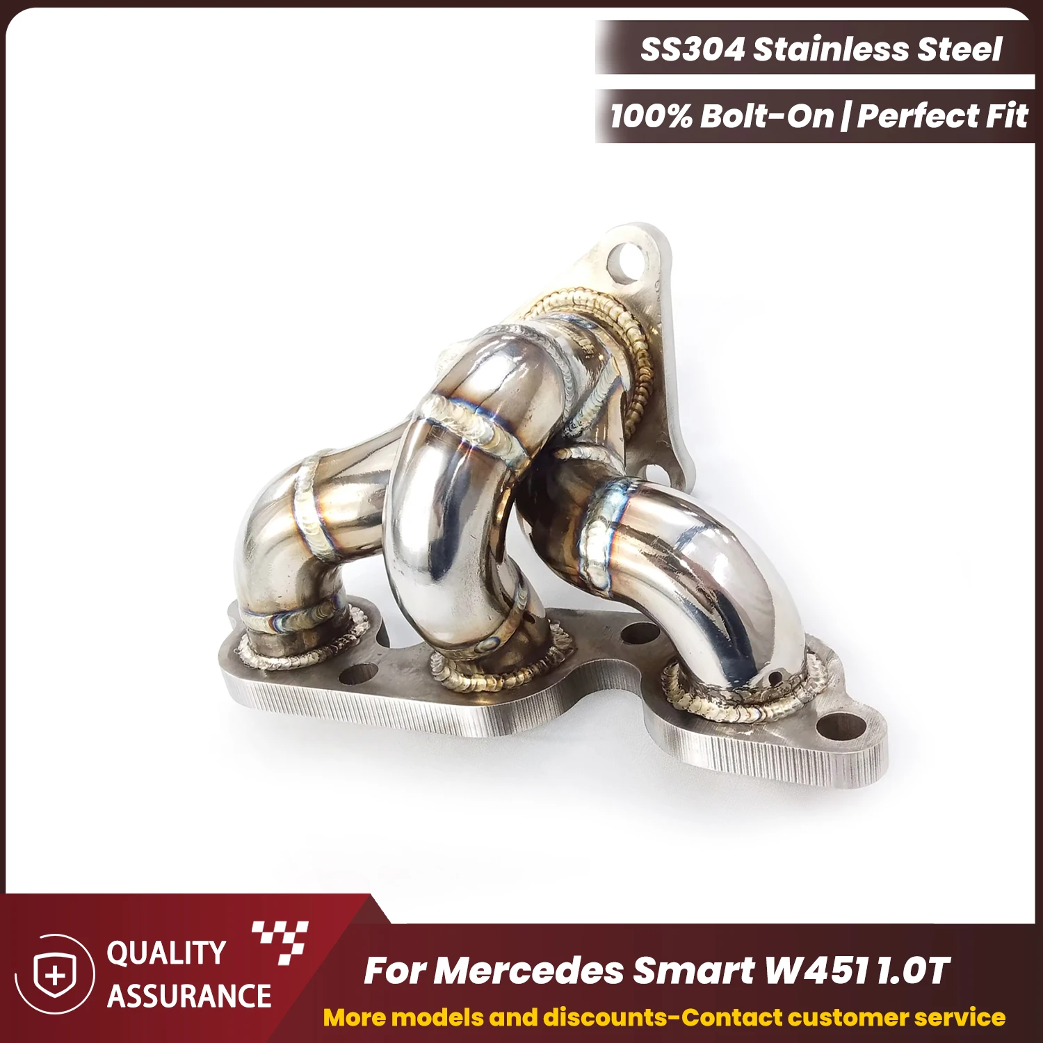 

ECCF Stainless steel Headers For Mercedes Smart W451 1.0T Nice Collectr Aggressive Exhaust Sound High Flow Performance Upgrade