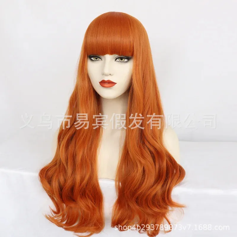 Cosplay Yibin European and American Style Wig African Wig Big Wave Long Curly Hair Rose Net Wig Sheath Popular