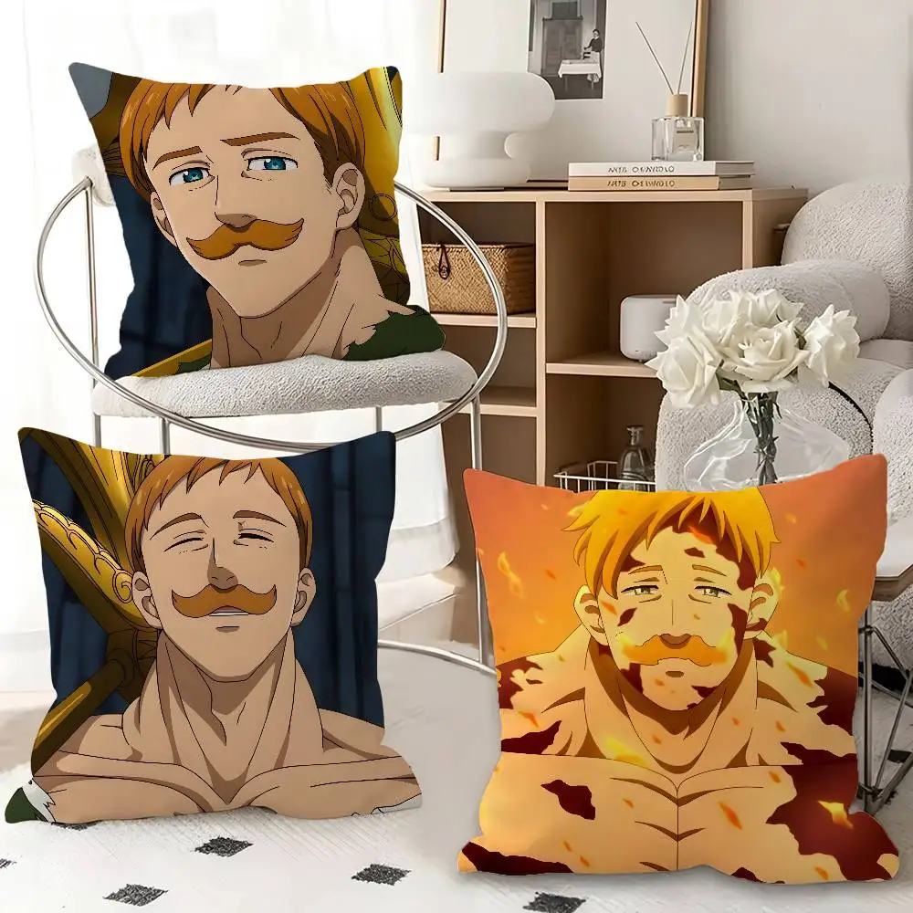 1pc Escanor Anime Characters Pillow Case Fashion Square Pillowcase Bedroom Sofa Room Ins Decoration Leisure