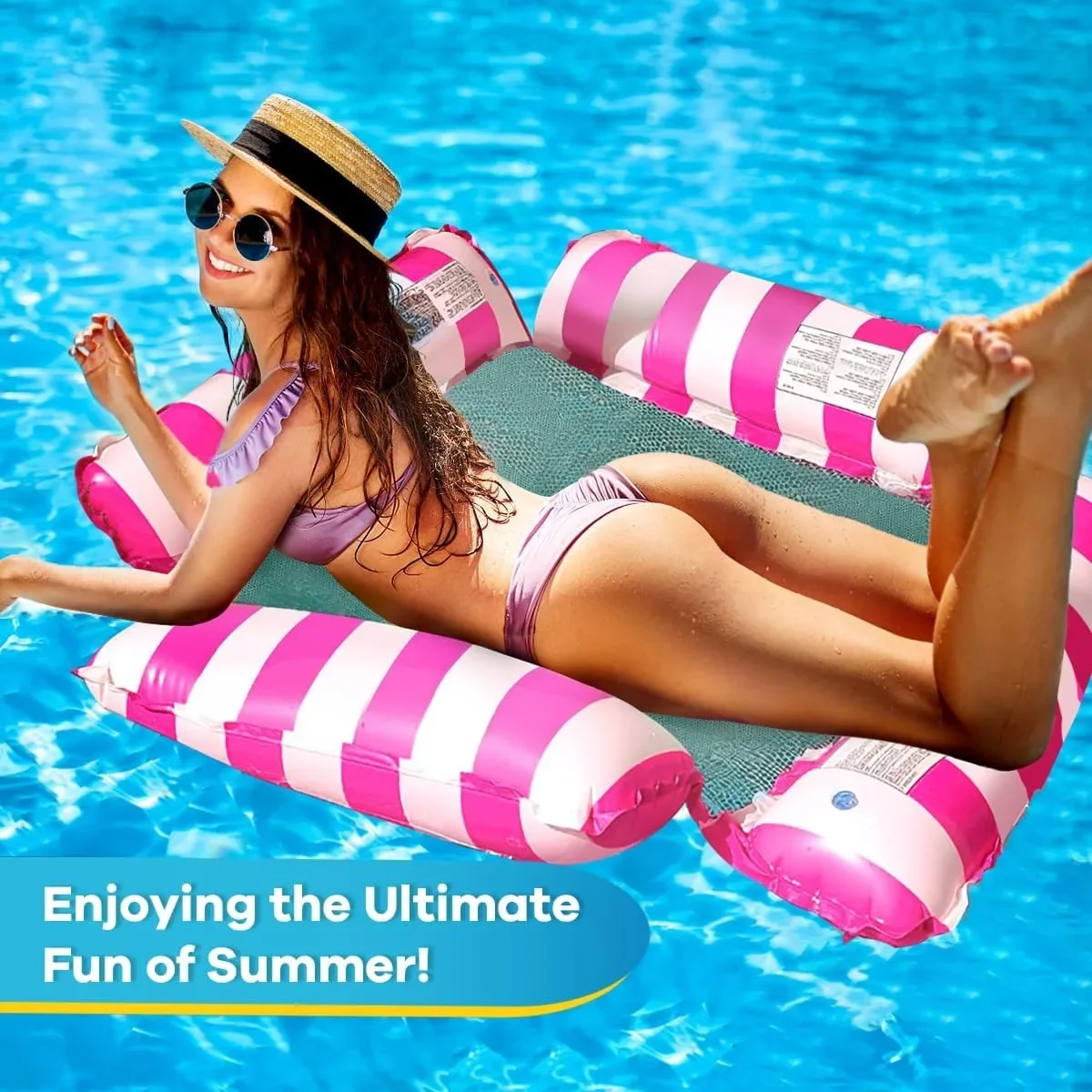 Inflatable Swimming Beds-Ultra-Portable,Durable,Comfortable Floating Loungers for Pool Party&Beach Relaxe- Water Fun&Sunbathing