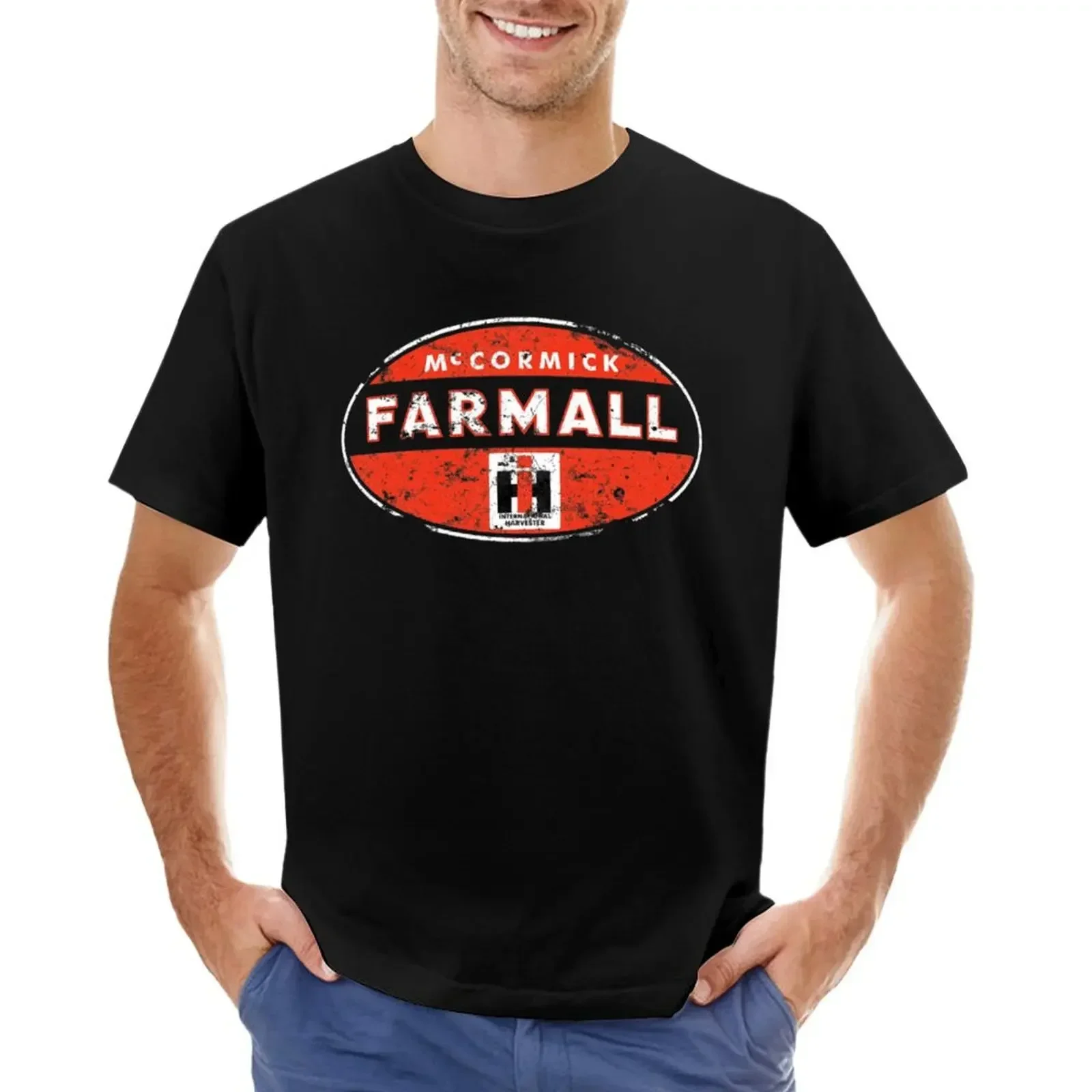 Farmall Tractor Mc Cormick T-shirt anime clothes korean fashion plain t shirts men