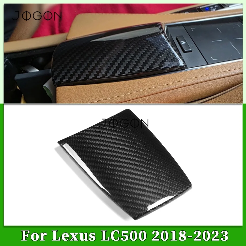 Dry Carbon Fiber Car Interior Center Console Remote Handrest Panel Cover Trim For Lexus LC500 Coupe 500h LC Roadster 2018-2023
