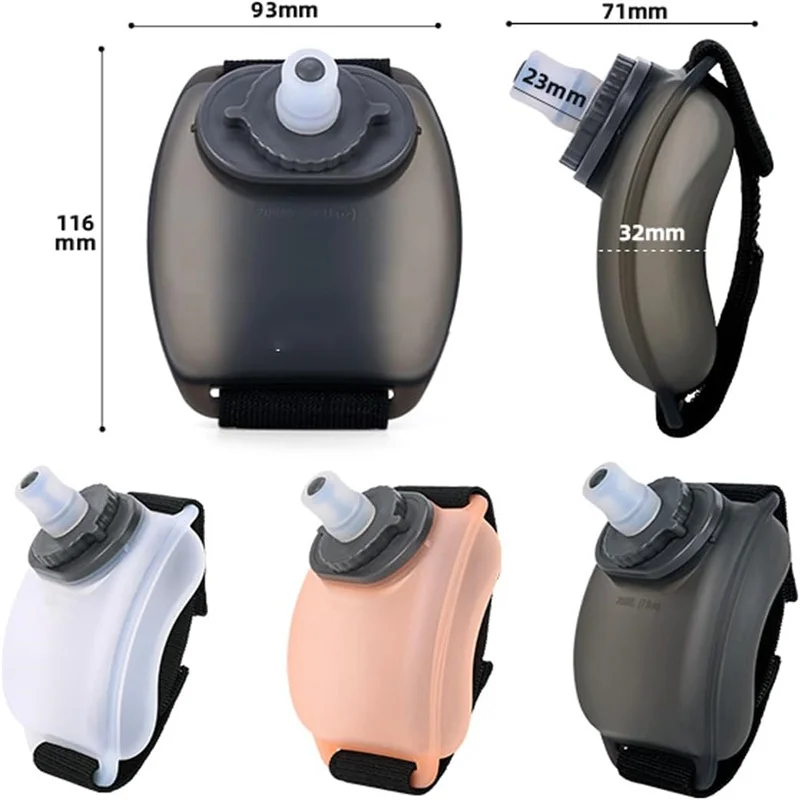 야외 휴대용 러닝 손목 물병, 조정 가능한 소형 스포츠 손목 물병 컵, 야외 피트니스 사이클링 마라톤
