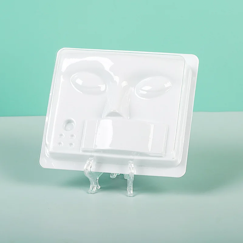 Ferramenta de extensão de cílios três em um, base de prática facial, suporte transparente, kit de cosméticos de beleza e saúde