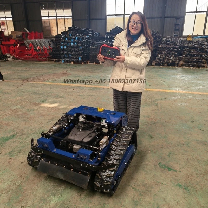 Meijing Zero-Turn Gas-Powered DIY Industrial Cordless Crawler Self-Propelled Lawn Mower 4-Stroke 125cc 1200W 500mm Remote