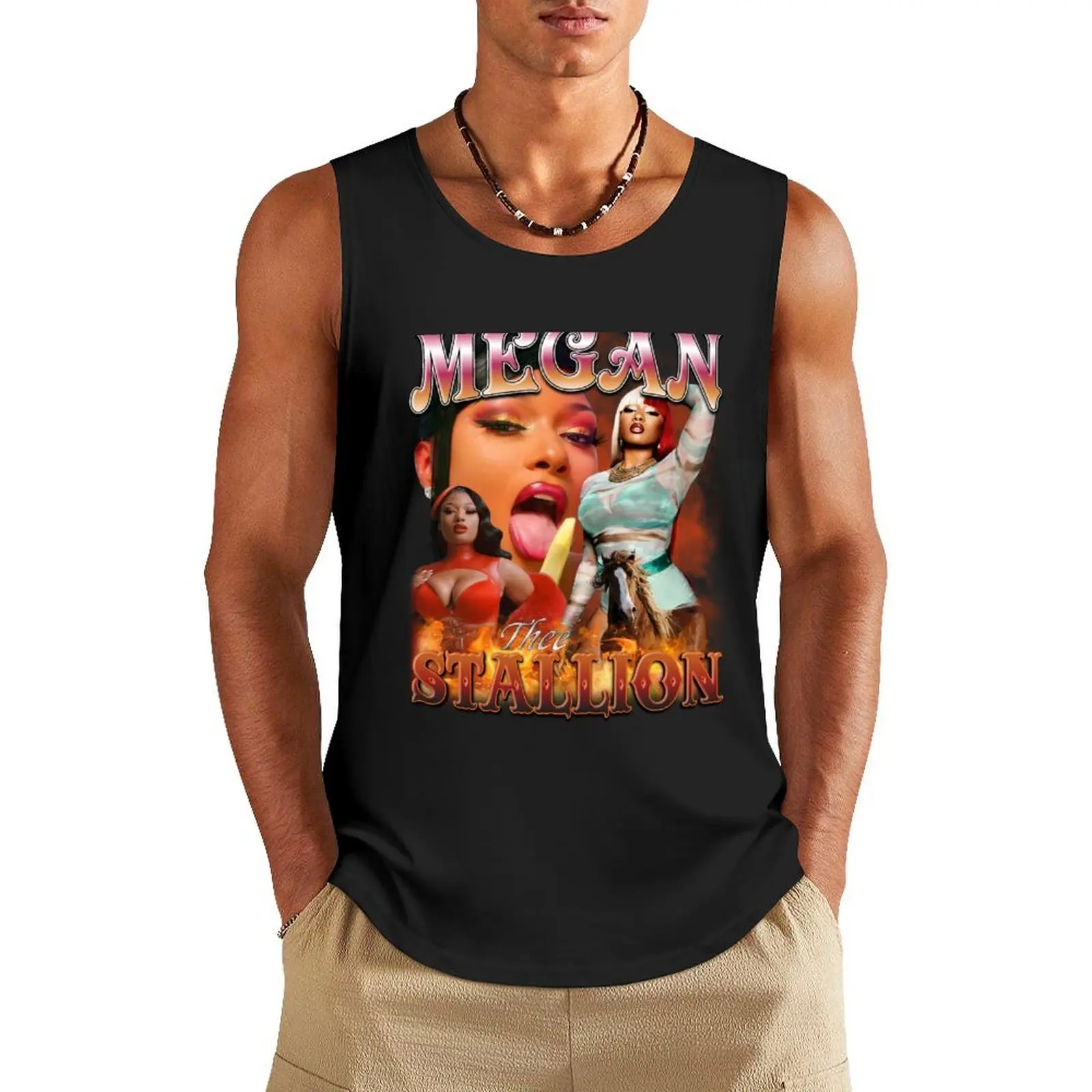 

Mégan Thée Stállion singer Tank Top gym clothes man man vest bodybuilding