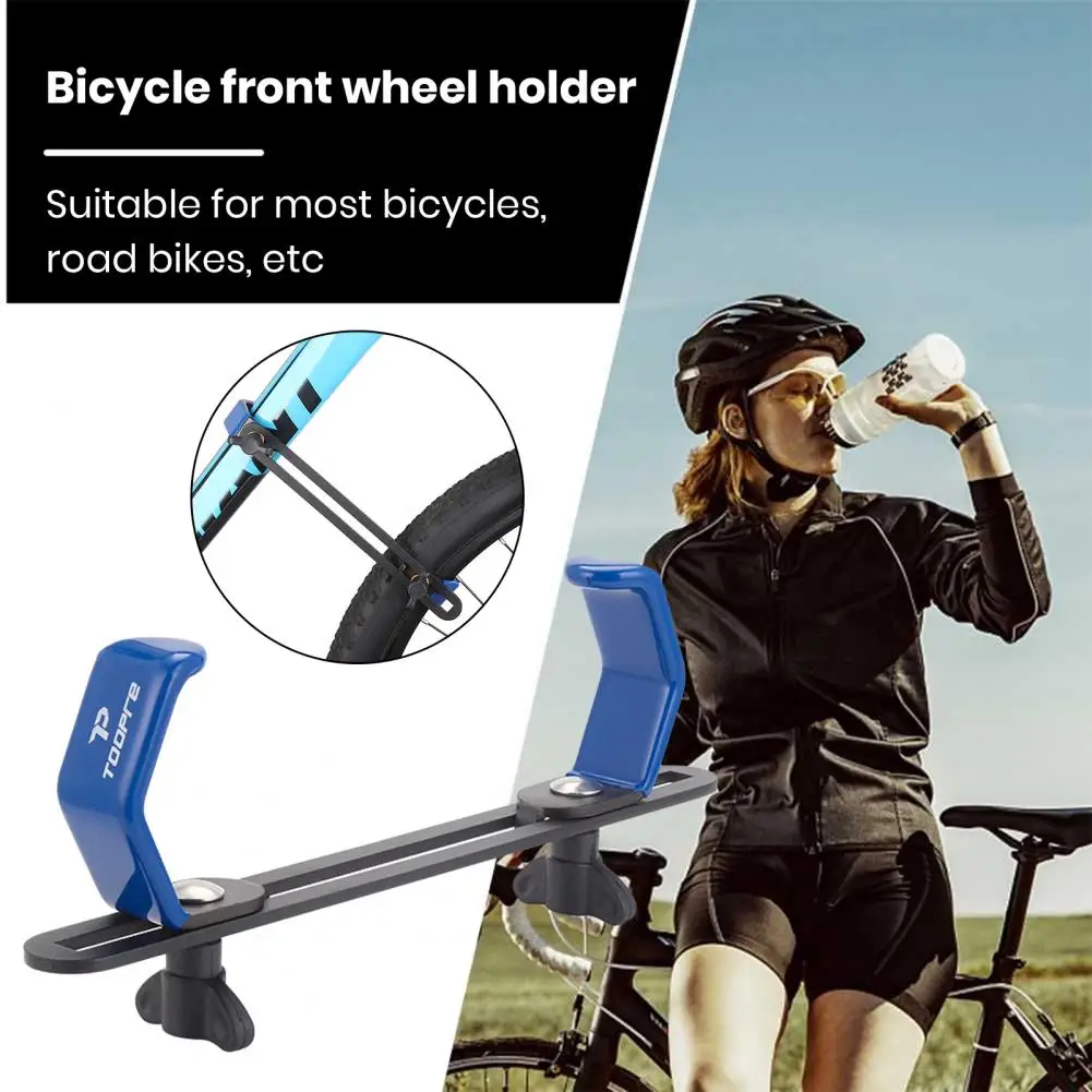 Bicycle Front Wheel Holder One-piece Molding Fixing Hook Adjustable Bicycle Front Wheel Stand with Anodized Surface for Mountain