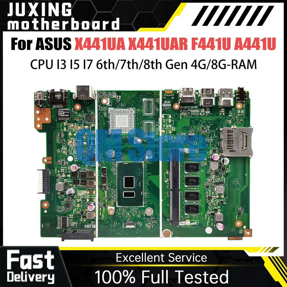 X441UA Notebook Mainboard For ASUS X441UV X441U F441U A441U X441UAR X441UAK Laptop Motherboard I3 I5 I7 CPU RAM 4G 8G