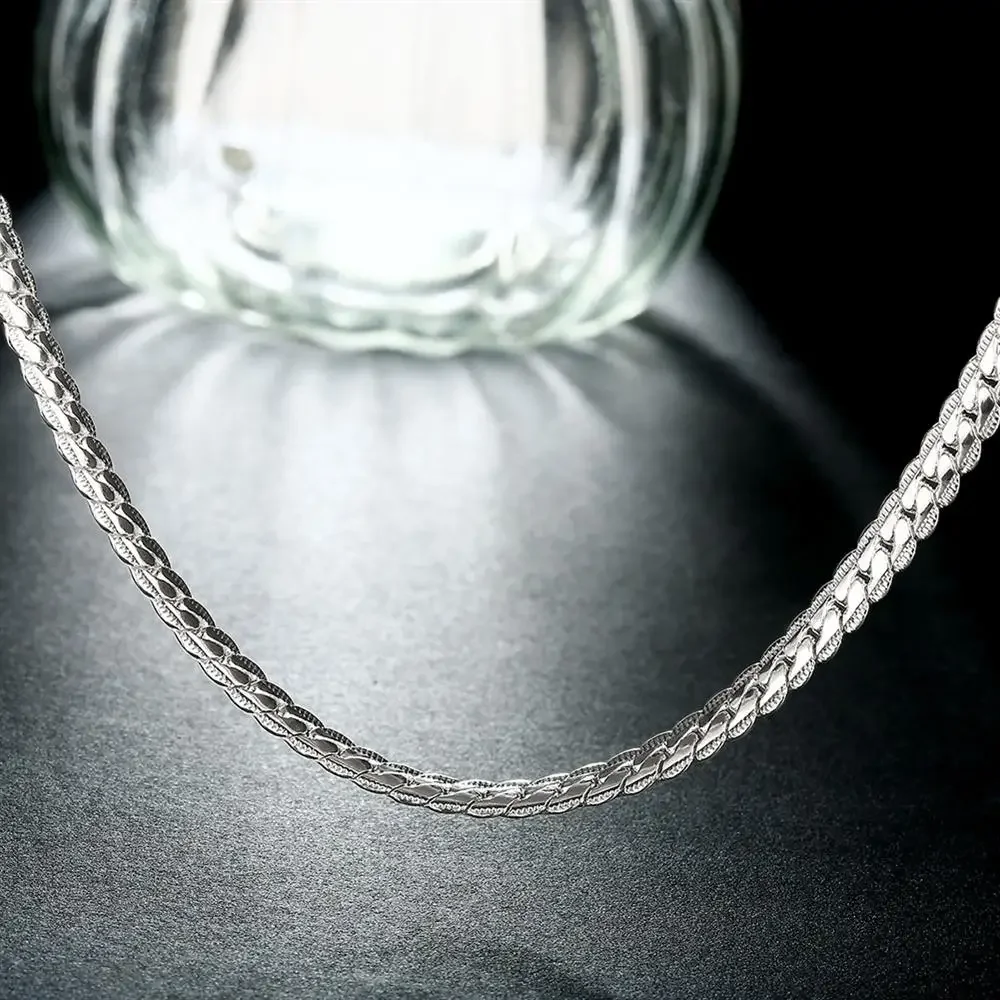 Wholesale 925 Sterling Silver 5mm Luxury Brand Design Necklace 20-60CM Chain for Woman Men Fashion Wedding Jewelry Gifts