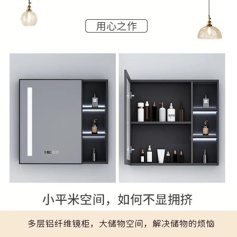 Storage Square Mirror Nordic Bedroom Makeup Fogless Bathroom Mirror Heater Free Shipping Miroir Salle De Bain Bathroom Fixtures