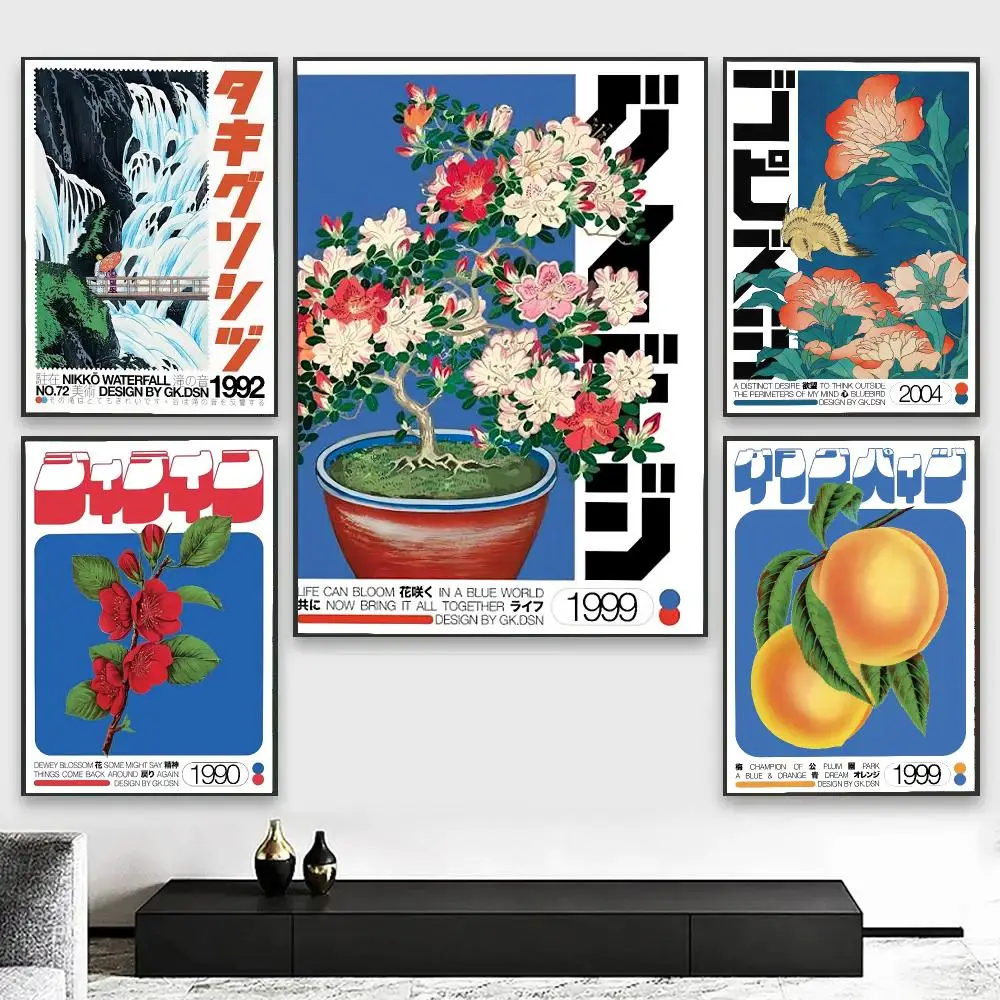 Japandi style Plants and Flowers Painting Calligraphy Canvas Art Styles, Wall Art Decor, Living Room Decor