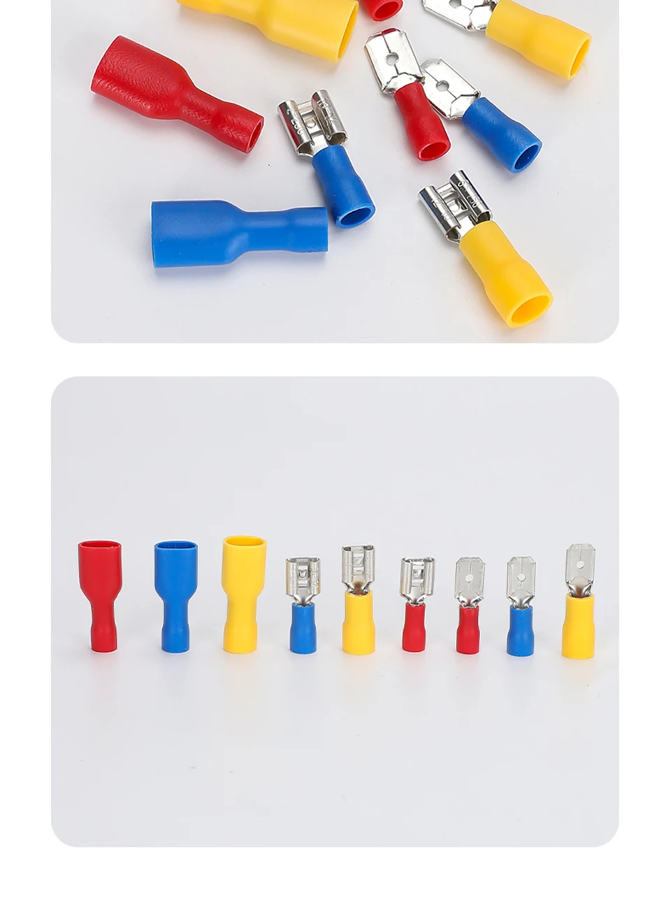 Flachstecker-Crimpklemmen 2,8 4,8 6,3 mm Isolierte Stecker und Buchsen für Kabelverbindungen FDD/MDD/FDFD für Schnellverbindungskabel – Detail 11