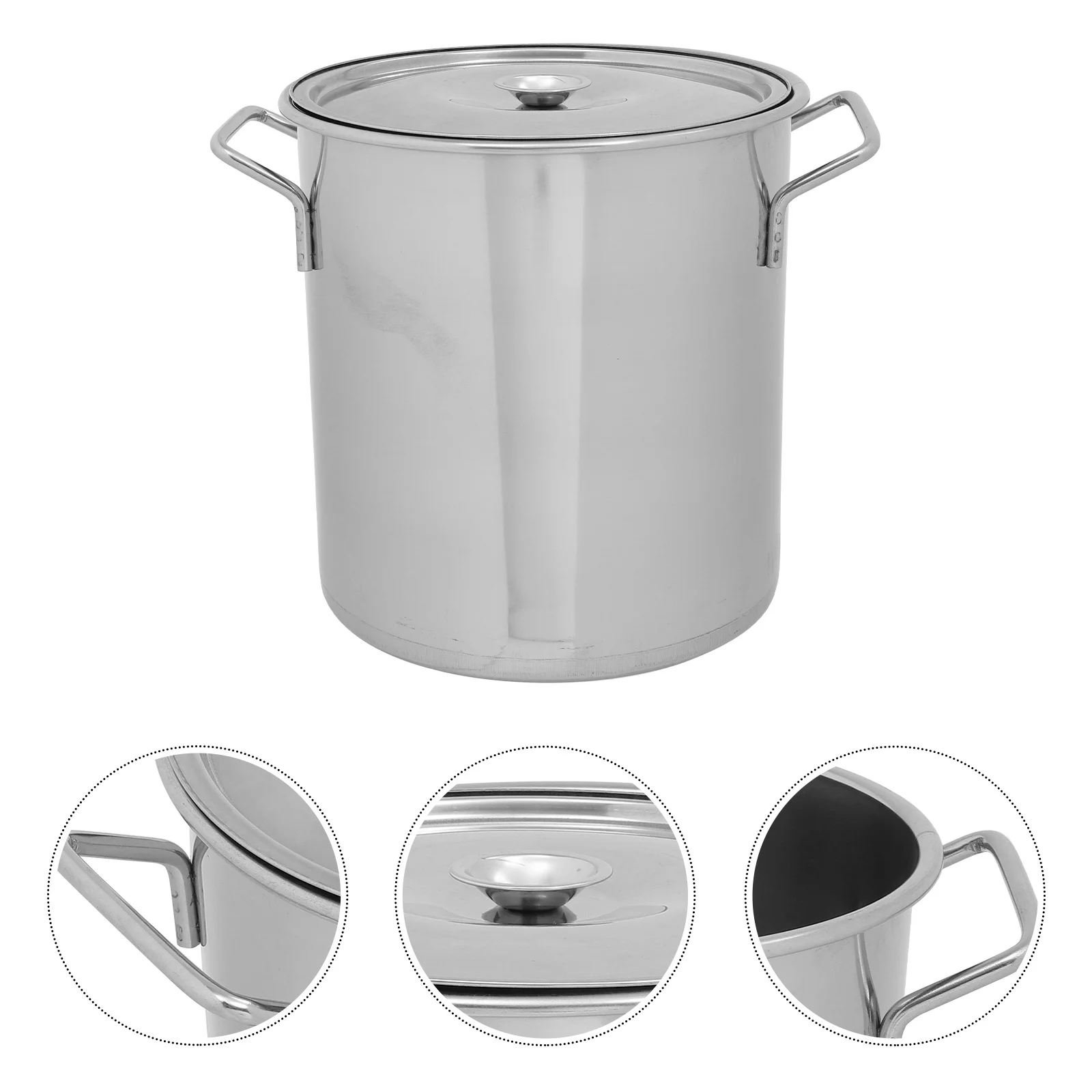 

Stainless Steel Stockpot Large Thick Multipurpose Soup Pot with Lid Sturdy Handles Heat Retention Pot for Home Brewing Cooking