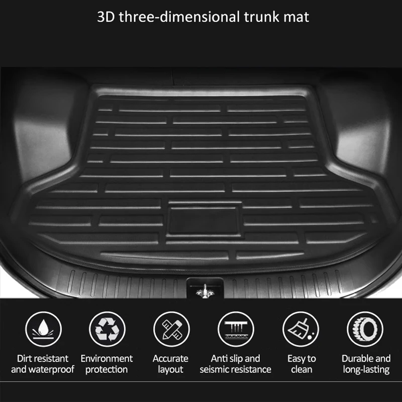 Car Trunk Mats For Tesla Model Y 2020 2021 2022 2023 2024 2025 Waterproof Trunk Storage Pads EVA Cover Boot Rugs Car Accessories