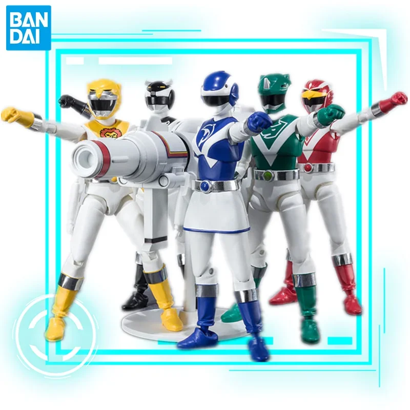 Bandai SHODO SUPER Red Falcon Green Sai Black Bison Blue Dolphin Yellow Lion Choujuu Sentai Liveman Figure Kids Gifts for Xmas