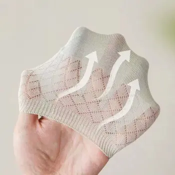 8雙裝女用防滑隱形襪夏季薄款網眼純色吸汗透氣柔軟舒適休閒襪 10 最佳銷售 女士薄襪子 - №3