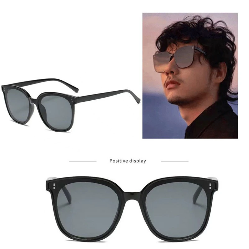 Retro Big Square Frame Sunglasses Women Black Cool Men Sun Glasses UV400 Shades Protection Eyeglasses Goggles