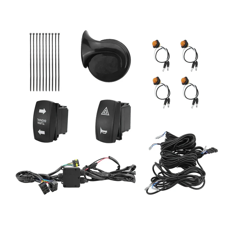 

Universal UTV Horn Set With LED Turn Signal Lights&Switch Relay For Can Am X3