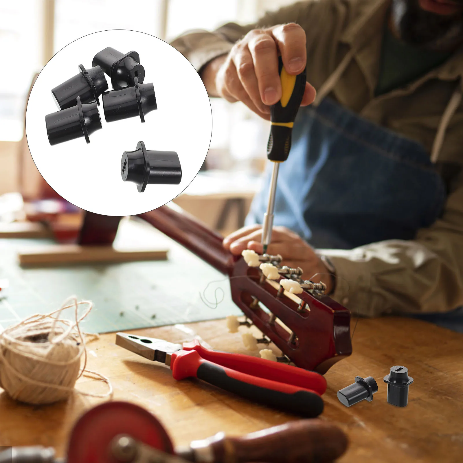 

5Pcs Guitar Toggle Switch Caps Plastic Knob Tips Easy Tone Adjustment Replacement Durable Electric Guitar Accessories