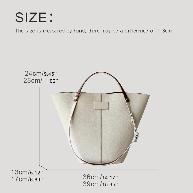 Genuine Leather Bucket Bags For Women Luxury Designer Handbag And Purses 2025 New In Cowhide Top Handle Custom Initials Shoulder