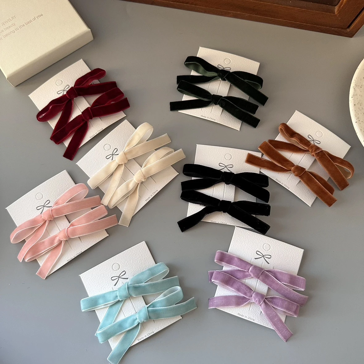 2 قطعة الكورية الملونة المخملية القوس دبوس الشعر مقاطع الشعر للفتيات النساء الاطفال تشايلدز خمر السلطعون للهدايا إكسسوارات الشعر